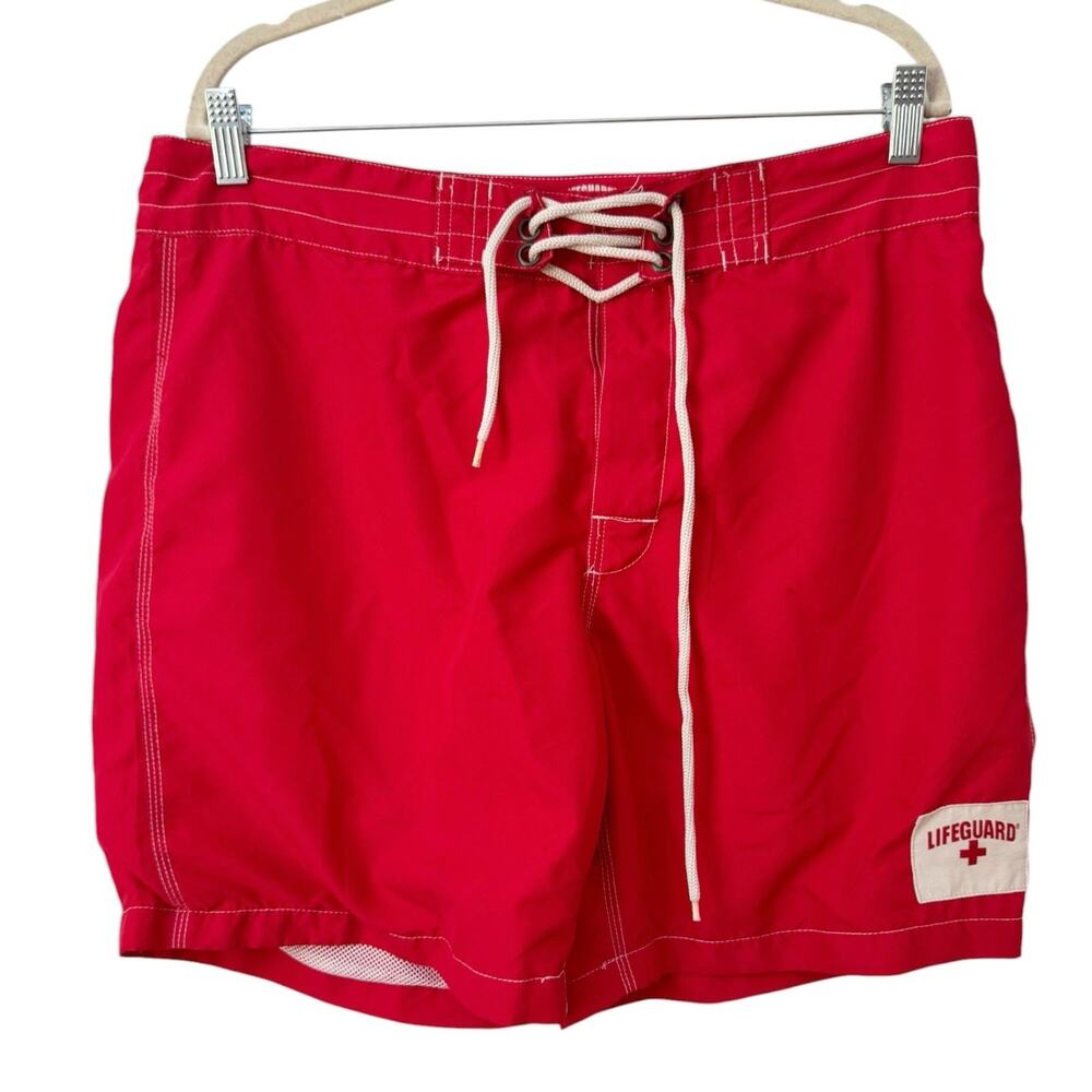 Lifeguard Brand Red Swim Trunks Men’s Size Large